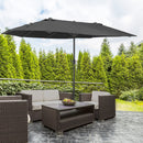 Ombrellone da Giardino Doppio 460x270x240 cm in Acciaio e Poliestere Nero