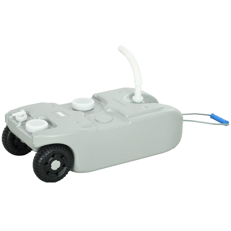 Serbatoio per Acqua da Campeggio 40L Tubo e Rubinetto Inclusi con Ruote Grigio  