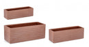 Set 3 Vasi Tressage Rettangolari Terracotta