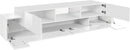 Mobile Tv 4 Ante e Ripiano a Giorno 220x45x51,5 cm Coro Bianco Lucido/Bianco  