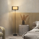 Lampada da Terra Design Moderno con Doppio Paralume Attacco E27 e Interruttore a Pedale in Metallo Ø33 x 152.5 cm Nero  
