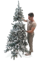 Albero di Natale Artificiale Slim Innevato 180 cm 436 Rami Soriani Sestriere Verde