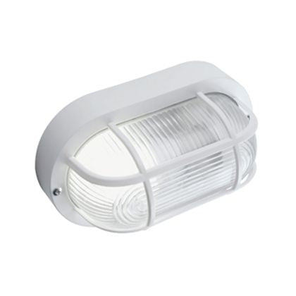 prezzo Plafonnier extérieur ovale 40 W avec cage en résine Sovil blanche