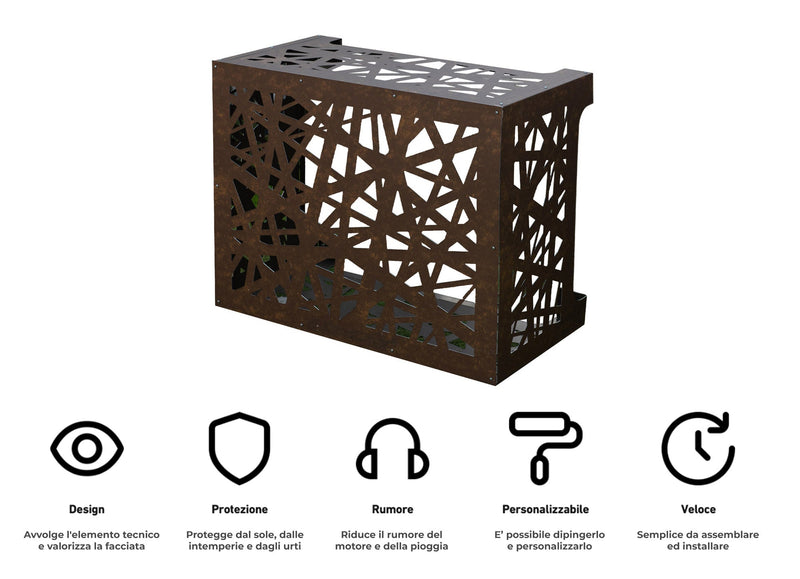 Copri Condizionatore 96x52x82 cm in Alluminio Glam L Corte