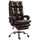 Chaise de bureau présidentielle en similicuir avec repose-pieds marron