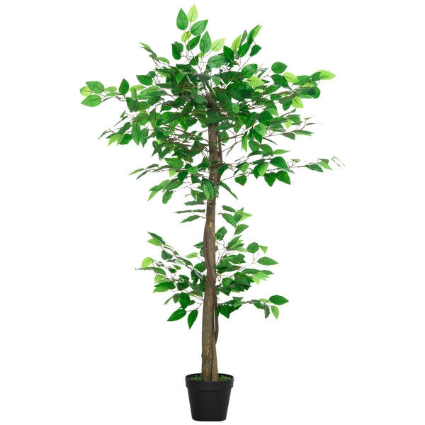 Pianta Artificiale Albero del Tè con 546 Foglie Realistiche e Vaso Cemento 120 cm Verde prezzo