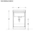 Mobile Lavatoio 63x50x87 cm 2 Ante Asse in Legno Montegrappa Acqua Marella Bianco Lucido