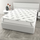 Topper Memory Con Fodera in Poliestere e Carbonio Bianco Varie Misure
