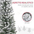 Albero di Natale Innevato 150 cm con 263 Rami e 120 Luci LED Bianco Caldo Verde      