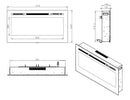 Camino Elettrico da Incasso Effetto Fiamma 101,6x14x54,6 cm 750W/1500W Nero 