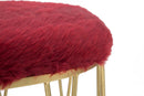 Panca Amelie Bordeaux 91,5x40,5x46 cm in Ferro e Spugna e Poliestere Bordeaux e Oro