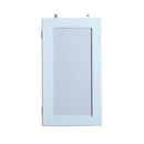 Armadio Portagioie con Specchiera da Parete in Legno Bianco 31x56x8.5 cm 