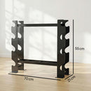 Porta Pesi e Rastrelliera Manubri 70x21x55 cm a 4 Ripiani Carico 200kg in Acciaio Nero      