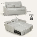 Divano Letto 2 Posti Convertibile Apertura Clic Clac con 2 Cuscini in Tessuto Marrone Chiaro      