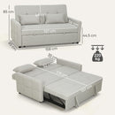 Divano Letto 2 Posti Convertibile Apertura Clic Clac con 2 Cuscini in Tessuto Marrone Chiaro      