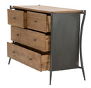 Como' Glasgow 122x49x85 cm Legno di Abete e in Ferro Marrone e Grigio