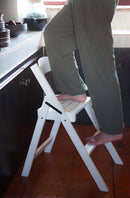 Sedia Scala Pieghevole 51x41xh75 cm in Legno Faggio Massello Grigio Scuro
