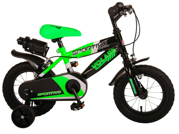 sconto Bicicletta per Bambino 12"" 2 Freni Sportivo Verde Neon e Nero
