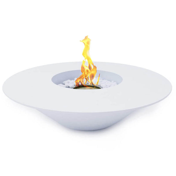 prezzo Cheminée Bioéthanol au Sol Ø60 cm en Acier Blanc