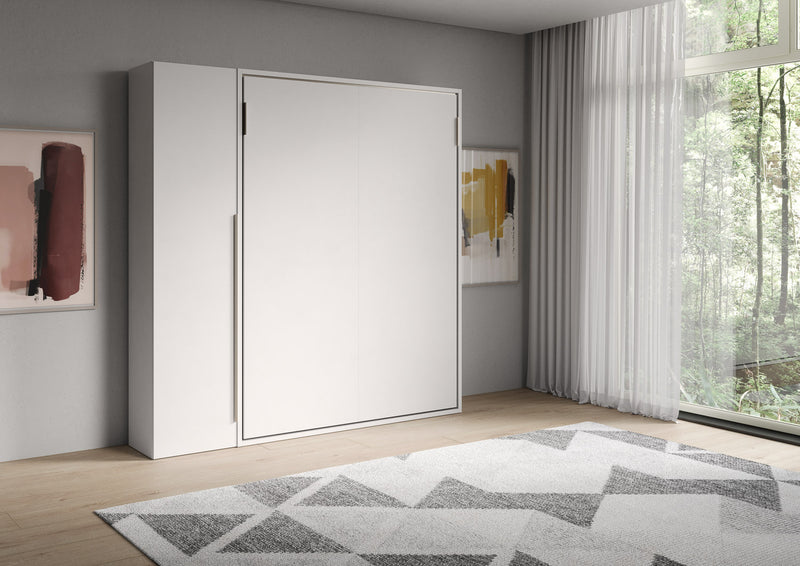 Letto Matrimoniale A Scomparsa 160 Versia Con Armadio 1 Anta Sx Bianco      