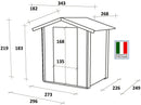 Casetta Box da Giardino per Attrezzi 300x250 cm con Porta Doppia Finestrata in Legno Naturale