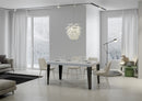 Tavolo Allungabile 120/380x90 cm Flame Bianco Frassino Gambe Antracite      