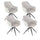Set 4 Sedie 56x56xH87 cm in Tessuto Gaia Grigio Chiaro