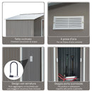 Casetta Box da Giardino in Lamiera Grigia 277x191x192 cm 