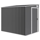 Capanno Attrezzi 1,5x2m con Base Porta Scorrevole e Tetto Inclinato in Metallo Grigio Scuro      