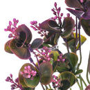 Set 8 Eucalipto Artificiale Plastificato Altezza 42 cm Marrone/Ciliegia/Bordeaux