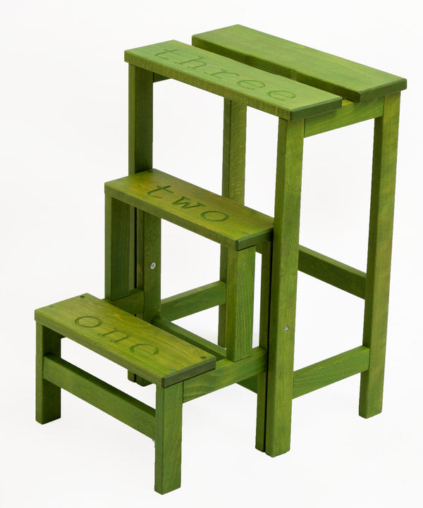 online Tabouret échelle 60x40x46 cm en bois vert olive