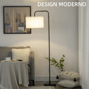 Piantana da Interno 64x38x163,5 cm Paralume in Tessuto Effetto Lino Bianco