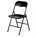 Sedia da Giardino Pieghevole Slim 44x45x79 h cm in Acciaio Nera Opaca Struttura Nera