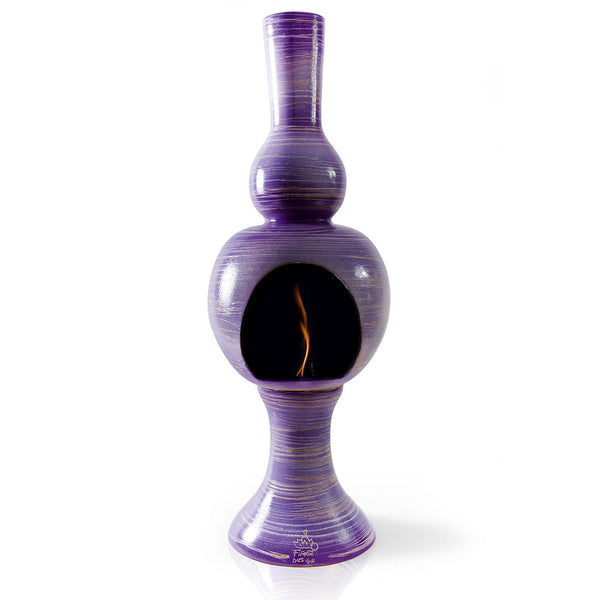 sconto Cheminée de Sol au Bioéthanol en Céramique 32x95 cm Ferazzoli Onda Lilla Striped
