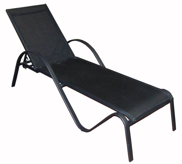 sconto Transat de jardin en aluminium et textilène noir Vorghini Onda