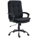 Sedia Ufficio Ergonomica 63x70x102-112 cm in Tessuto Effetto Lino con Altezza Regolabile Funzione Dondolo Capacità 120 kg Nero      