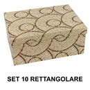 Set 10 Scatole cartone cerchi beige rettangolare 