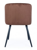 Set 2 Sedie 53x57x81,5 cm in Poliestere Effetto Velluto Ruggine