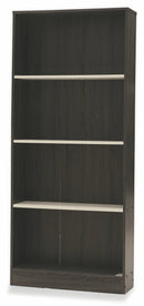 Libreria 4 Ripiani 73x24x170 cm in MDF Soriani Grigio Scuro e Bianco