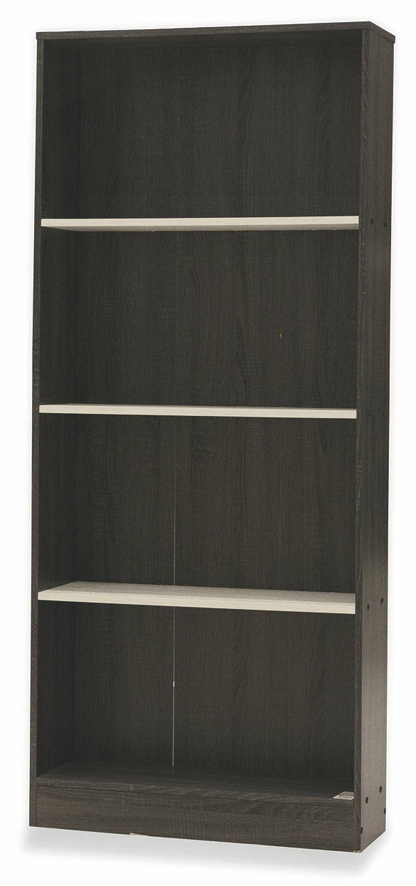 prezzo Bibliothèque 4 étagères 73x24x170 cm en MDF Soriani Gris Foncé et Blanc