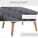 Poltrona Stile Nordico in Tessuto Grigio Scuro 68x58.5x76 cm 
