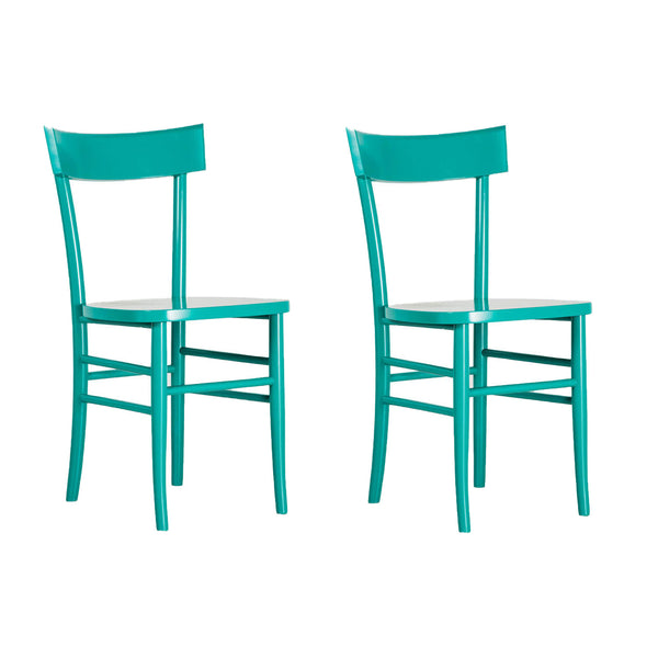 prezzo Lot de 4 chaises 48x39xH80 cm en bois Brera Turquoise