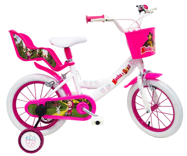 Vélo pour Fille 16" 2 Freins Masha et Ours Blanc sconto