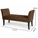 Panca Fondoletto Ingresso 111x40x60 cm con Piedi in Legno e Rivestimento Ecopelle Marrone     