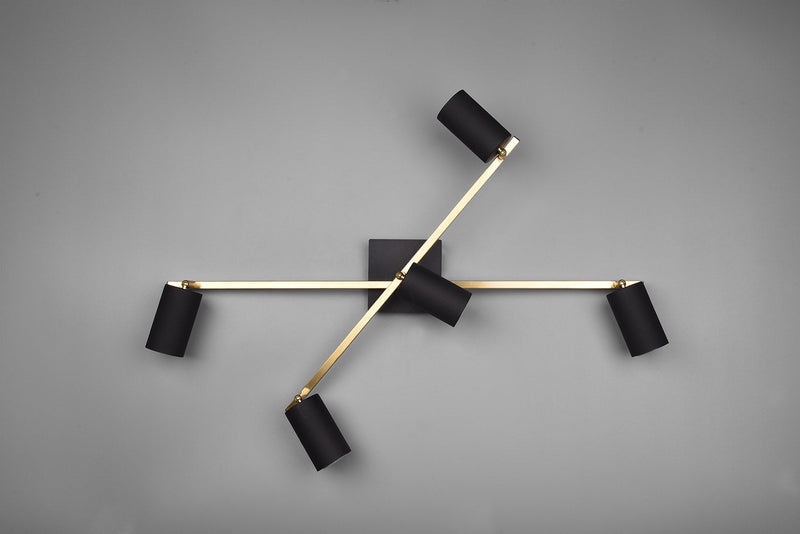 Plafoniera da Interno Attacco GU10 in Metallo Nero e oro