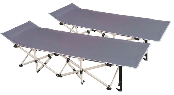 Set 2 Lettini Pieghevoli da Campeggio 190x70x36 cm in Alluminio e Tessuto Oxford  Grigio Scuro online