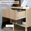 Comodino con Cassetto e Ripiano Aperto 47x47x50 cm in Truciolato Color Legno