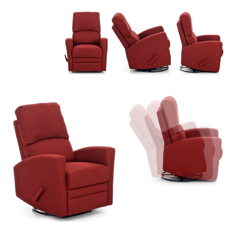 Poltrona Relax da Allattamento Reclinabile Manuale in Tessuto Mamy Rossa