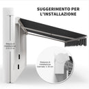 Tenda da Sole a Bracci 395x245 cm Avvolgibile a Manovella Blu e Bianco   