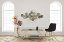 Tavolo da Caffé Sunshine 110x60x45 cm in Ferro e Specchio Oro e Nero
